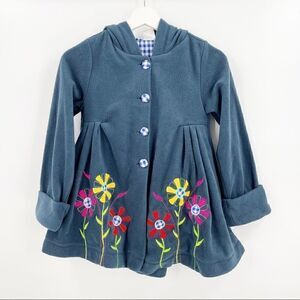 Maria Elena embroidered fleece swing coat
